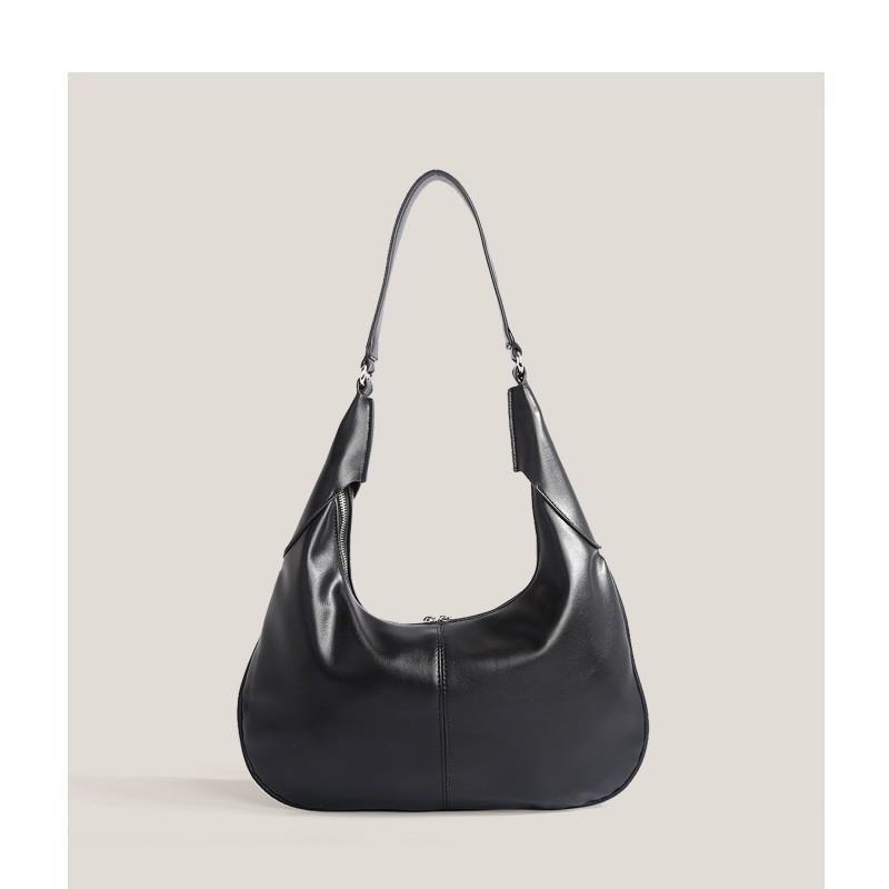 

Simple Large-capacity Dumpling Bag Women s Fashionable Casual Commuting Tote Niche Design Texture One-shoulder Cross-body чорний