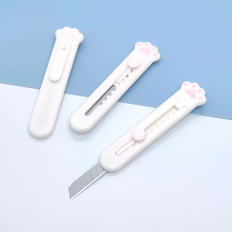 Cat Paw Heart Mini Utility Knife - Portable Craft Cutter for Unboxing Cat Paw Craft Knife