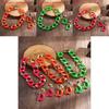 Set di Gioielli Fluorescenti alla Moda con Collana e Orecchini per Donna