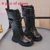 Childrens High Boot With Synthetic Leather And Rubber Sole For Casual Winter Wear