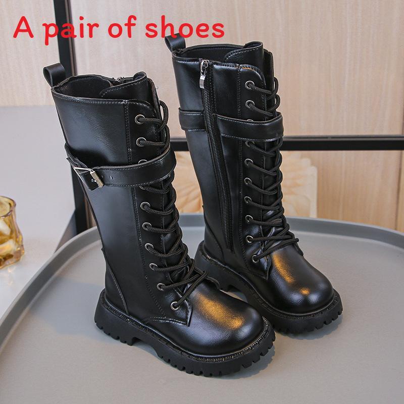 Childrens High Boot With Synthetic Leather And Rubber Sole For Casual Winter Wear