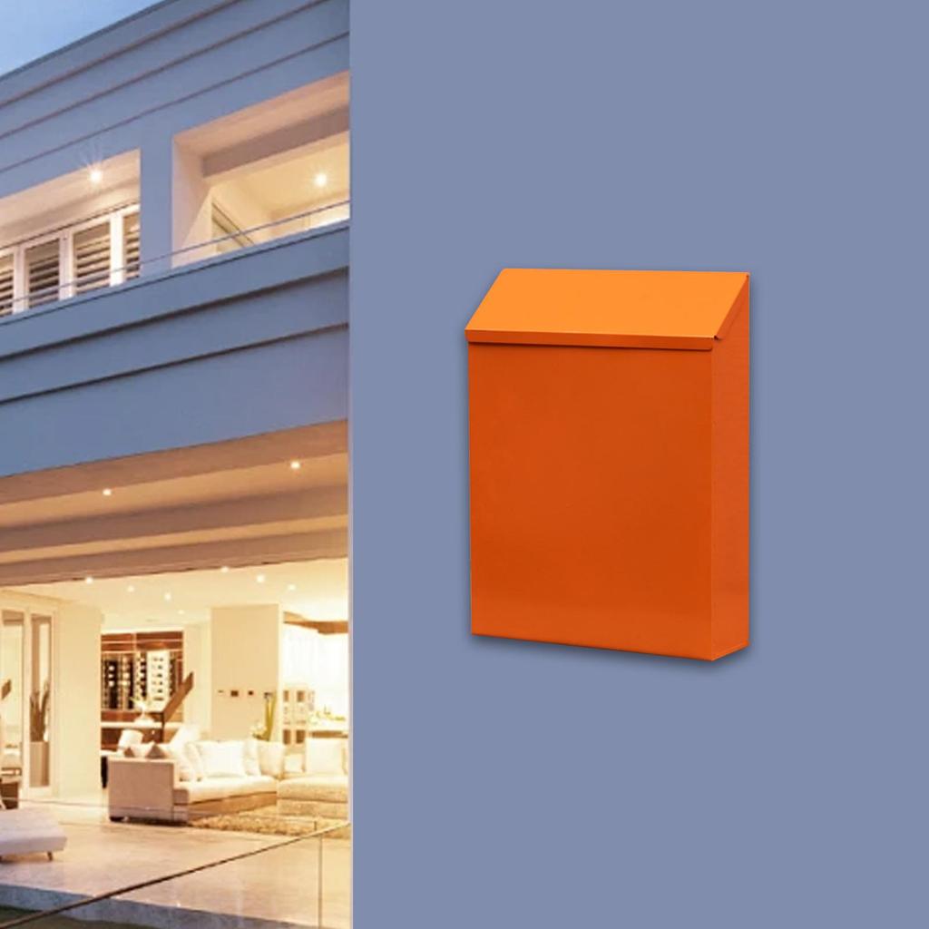 Wall Mounted Mailbox Wall Hanging Mail Box,Large Capacity Letter Box Newspaper Holder Box Drop Box with Lock for Porch Decor