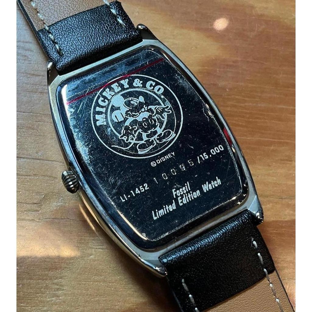 Used FOSSIL Mickey Watch with Wooden Steam Locomotive Limited Edition [unused] Fossil
