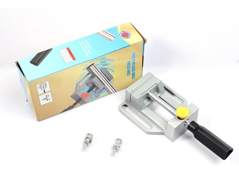 Mini Hand Drill Stand & Multifunction Bench Press with Flat-Nose Pliers and Table Vise