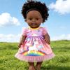 Realistic Black Doll 30cm Soft Vinyl African Girl Talking Toy with Sound Interactive Plush Gift for Kids Play