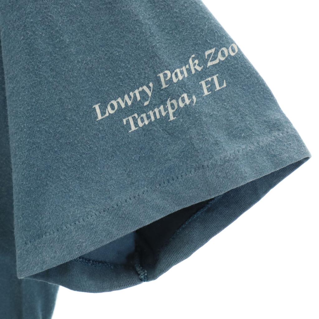 OLD 90s Wolf Short Sleeve T-shirt Charcoal Gray Animal Pattern Men's Used