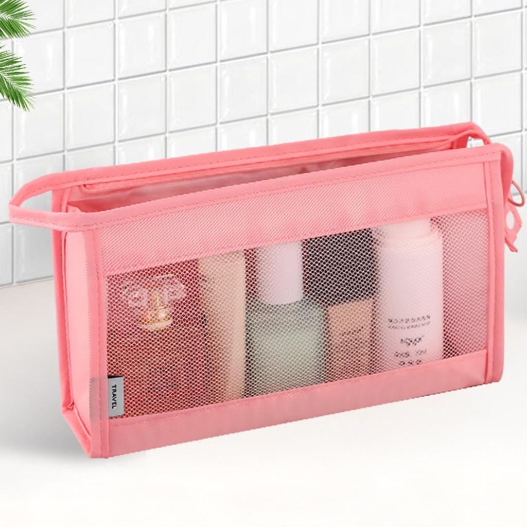 1pc portable travel storage bag, multifunctional travel makeup bag, zipper mesh makeup bag, cosmetic organizing bag