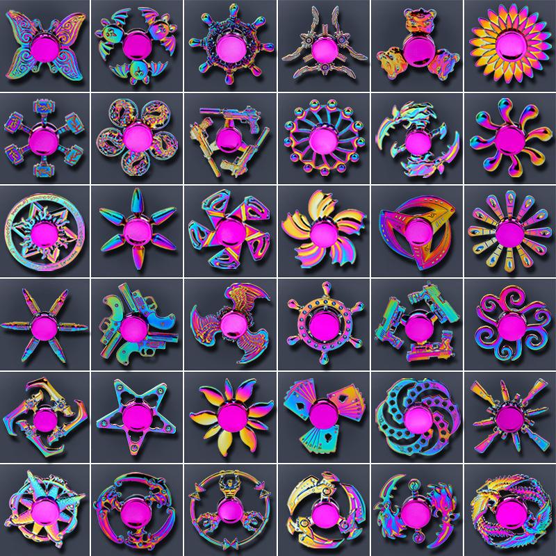 Nuevo Spinner Fidget de Color Gradiente Arcoíris Metálico Rodamiento Silencioso R188 Gyro EDC para Mano Punta del Dedo Anti-Ansiedad Divertido Juguetes para Niños Adultos