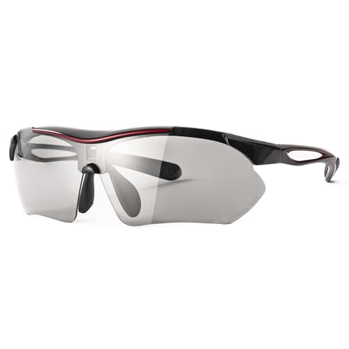 

A-Fit Men s Polarized Sunglasses with Thin Lens, Sports Sunglasses, UV Protection, UV400, Black/Red, AF-7001HLSM-C3