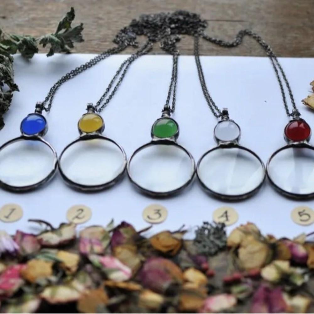 Reading Amplifier Reader Reading Magnifying Glass Pendant Fashion Sweater Chain Pendant  Daily Wear
