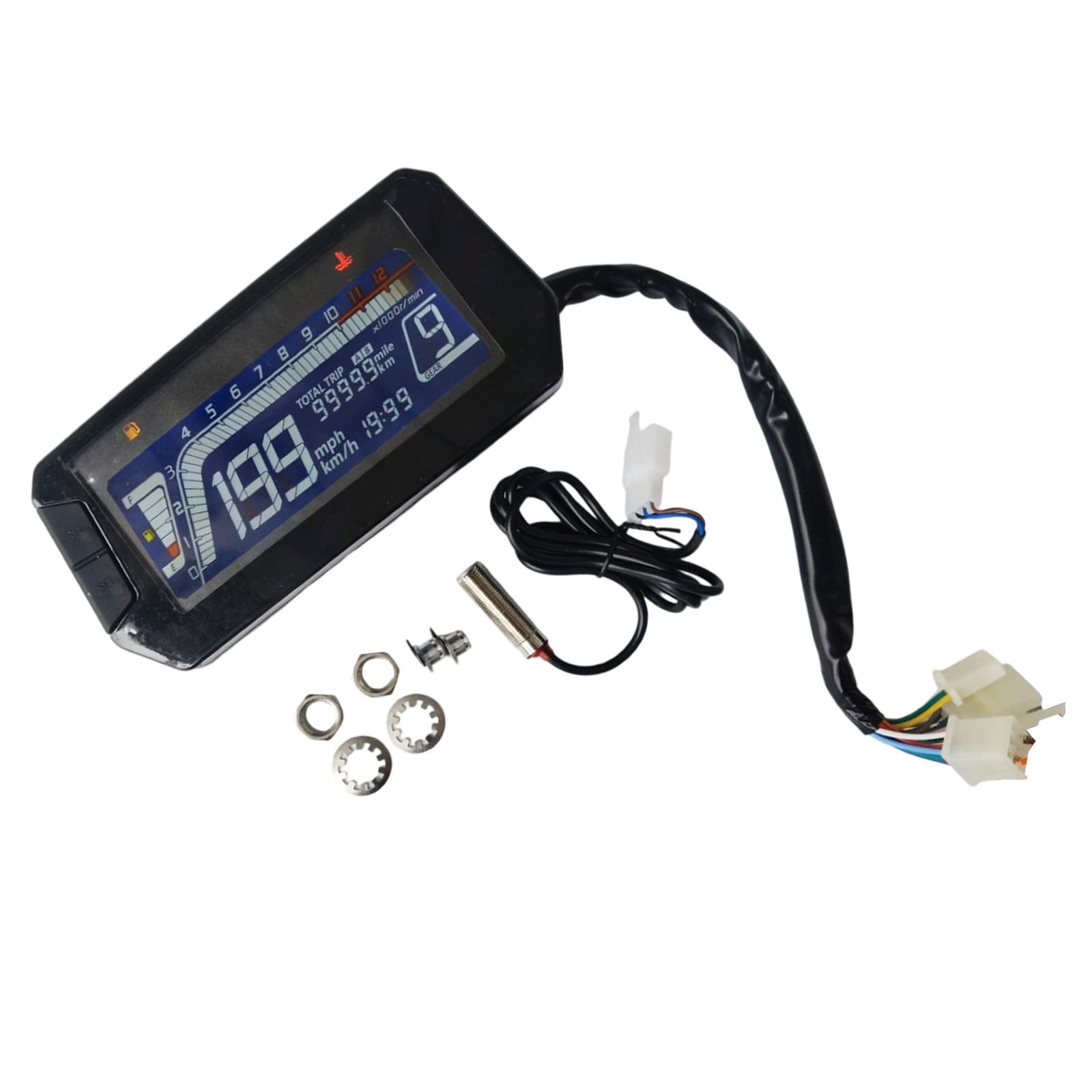 

Multifunction Motorcycle LCD Meter Including Speed Mileage Fuel Levels Motorcycle Digital Display Panel for Motorbikes 1