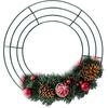 TIHOOD 6PCS 10” Wire Wreath Frame Round Metal Wreath Form for Crafts & Floral Decorations on Weddings Christmas Home Party Celebrations, Dark Green