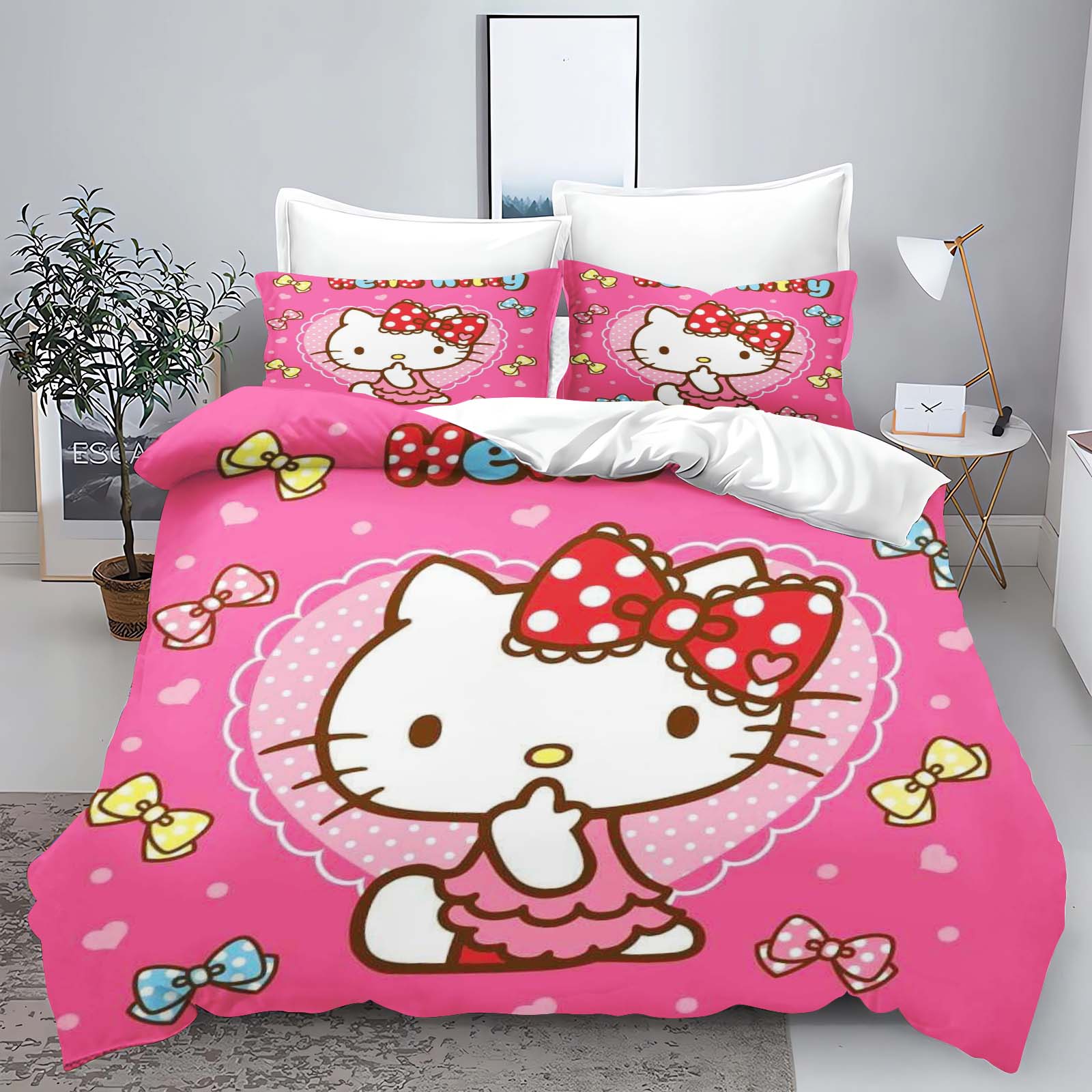 Hello Kitty Palagu Komplekti Bērnu Gultasveļas