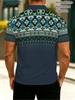 Men's Outdoor Polo Shirt, Ethnic Geometric Pattern, Polyester Fabric, Mixed Color, Multiple Sizes Available, Suitable for Hiking & Outdoor Leisure,
