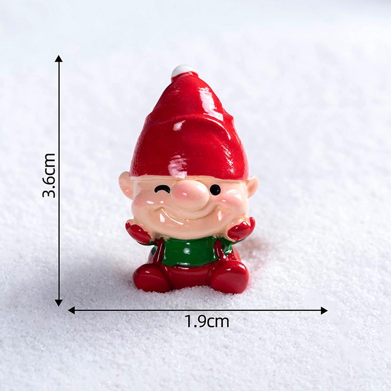 1Pcs Creative Christmas Elf Character Resin Handicraft DIY Christmas Decorations Micro Landscape Accessories Desktop Ornament
