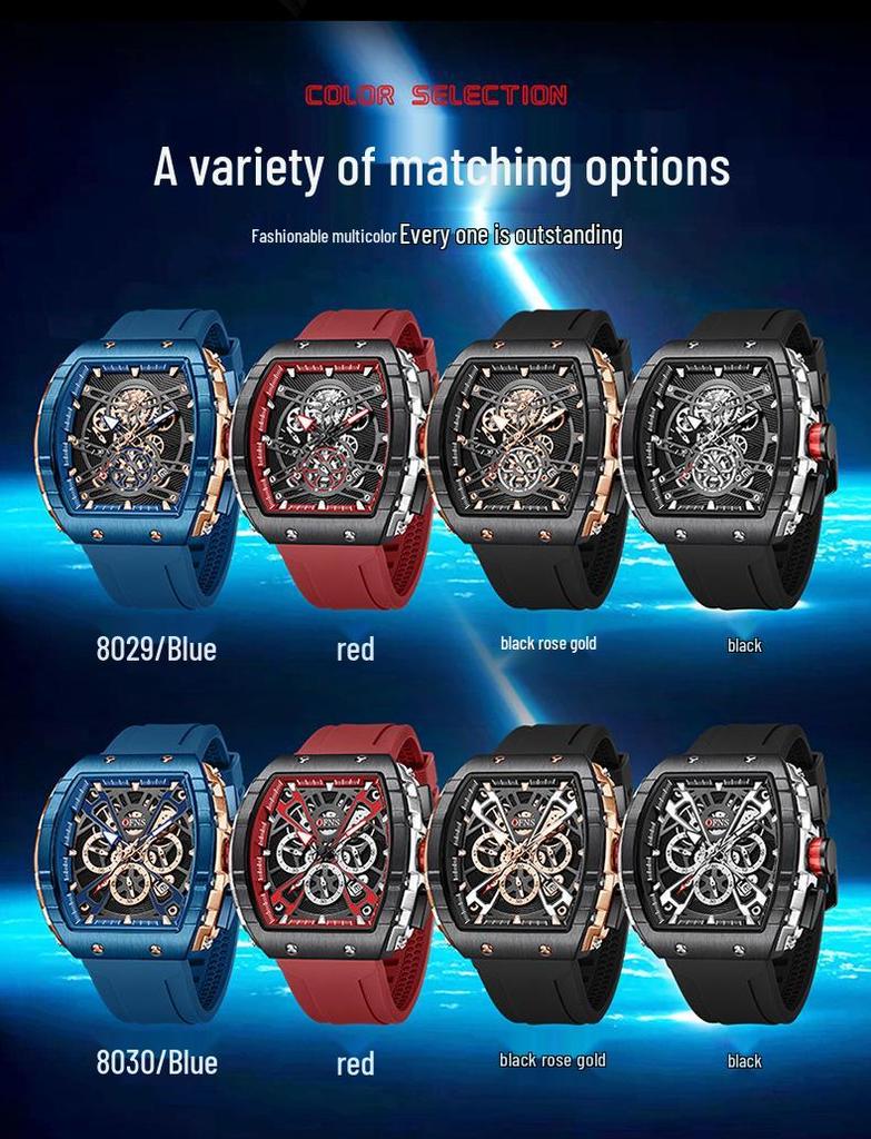 Oufanni Quartz Creative Barrel Men's Waterproof Business Watch