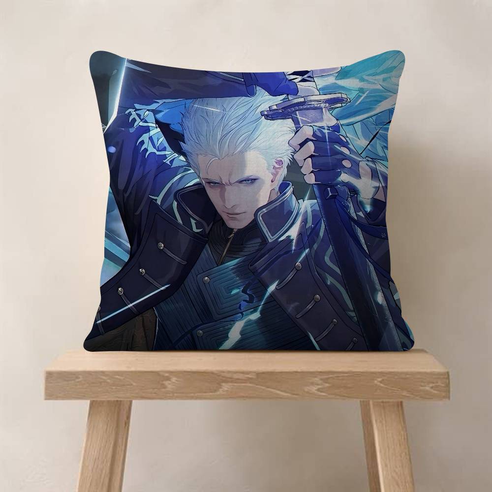 Vergil D-Devil May C-Cry Office Cushion Pillowcase Car Cushion Cover45X45CM Lumbar Pillowcase Sofa Pillowcover