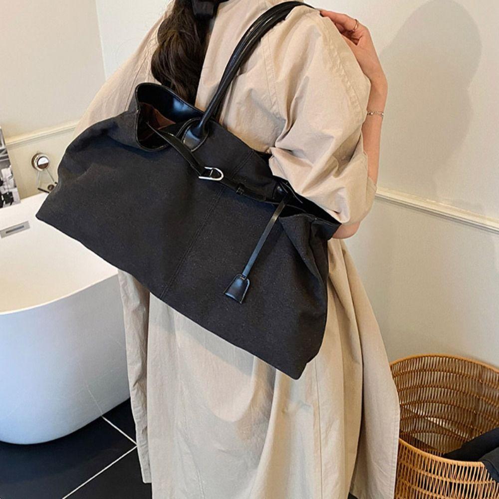 Tote Bag Suede Shoulder Bag Solid Color Underarm Packs Fashion Large Capacity Handbag  Travel