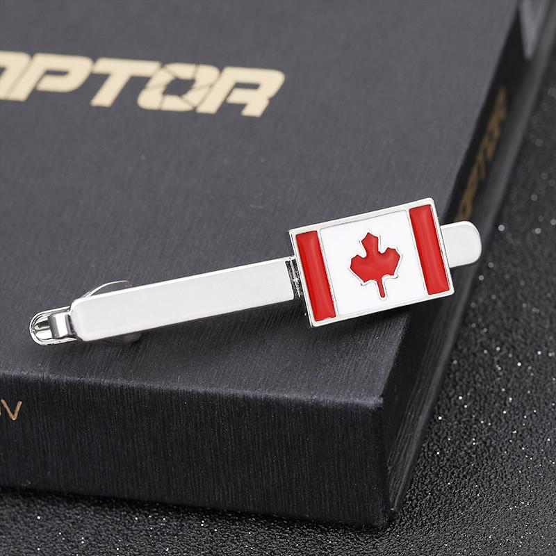 2Pcs/Set Mens Maple Leaf Pattern Cufflinks Canada Flag Tie Clip For Canadian Jewelry Gift