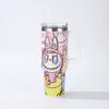 Cartoon pattern Labubu 40oz car cup 304 stainless steel thermos cup Labubu car straw Bingba cup