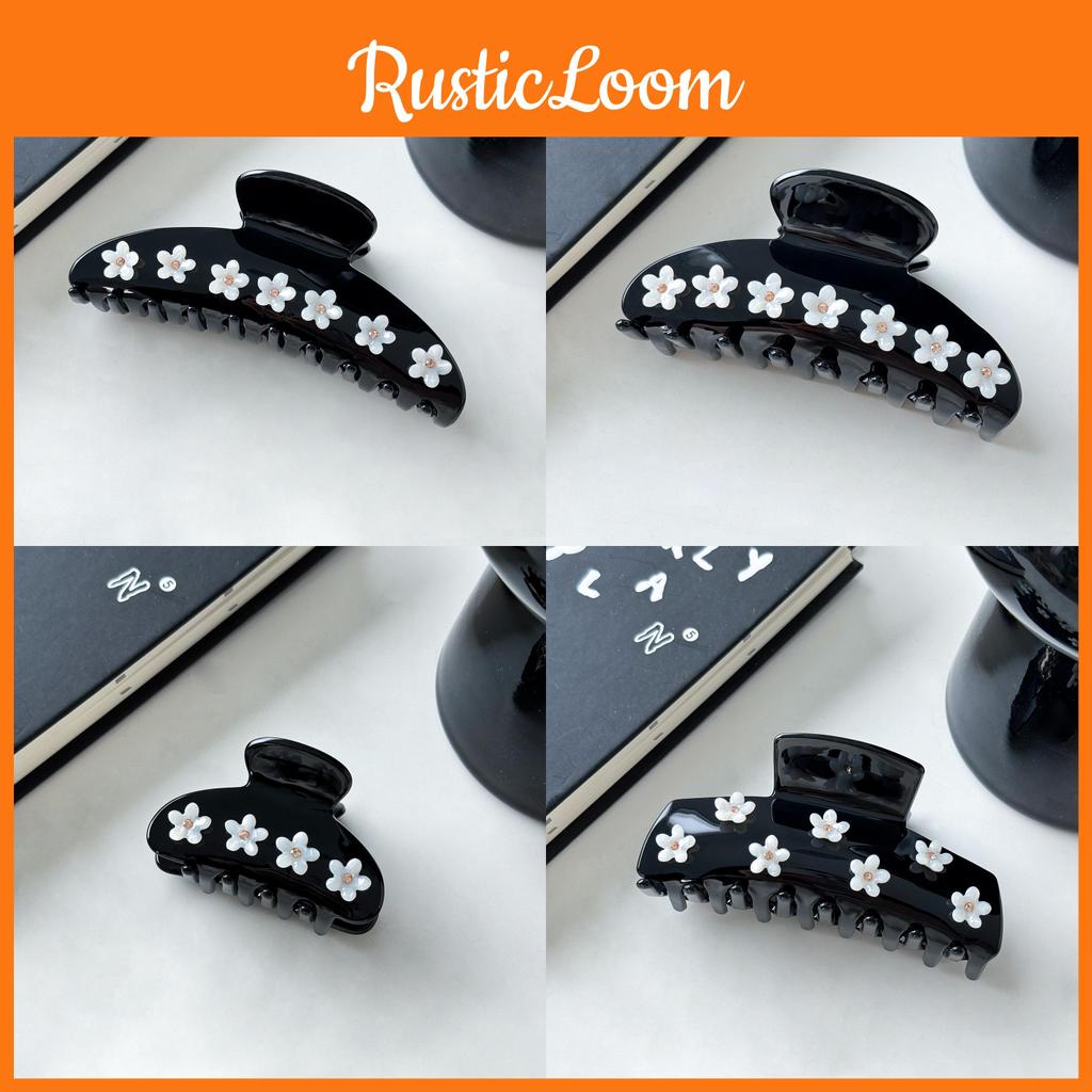 Luxurious Oversized Flower Hair Claw Charming Acetate Rhinestone Grab Clip For Women