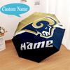 Custom Name Rams Team Spirit Umbrella Folding Umbrella, Automatic Umbrella - 8-Frame for Travel, Casual Lightweight Personalized Gifts