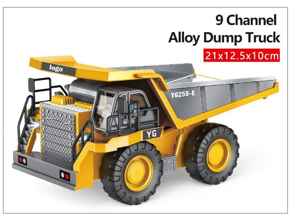 Free Shipping Remote Control Alloy Excavator, Engineering Vehicle, Dump Truck & Bulldozer Toy for Kids
