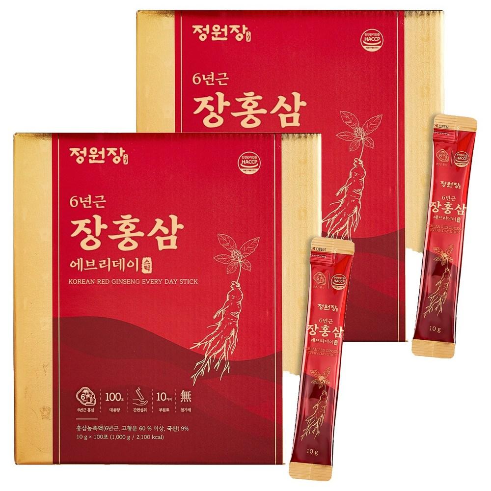 Director Jeong Won 6-Year-Old Everyday Red Ginseng Sticks 100p 1kg 2 Boxes