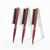Wooden Handle Hair Comb Hairs Fluffy Three Rows Boar Bristle Combs Hairdressing Back Teasing Brushes Hairdressing Styling Tools