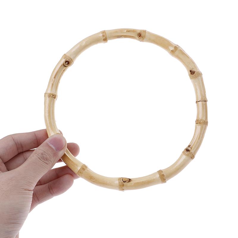 1Pair Round Bamboo Bag Handle For Handcrafted Handbag Diy Bags Accessories