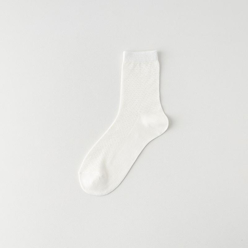 Bamboo Fiber Socks, Men's Mid-calf Socks, Thin Antibacterial and Deodorizing Mesh Breathable and Sweat-absorbing Business Long Calf Socks