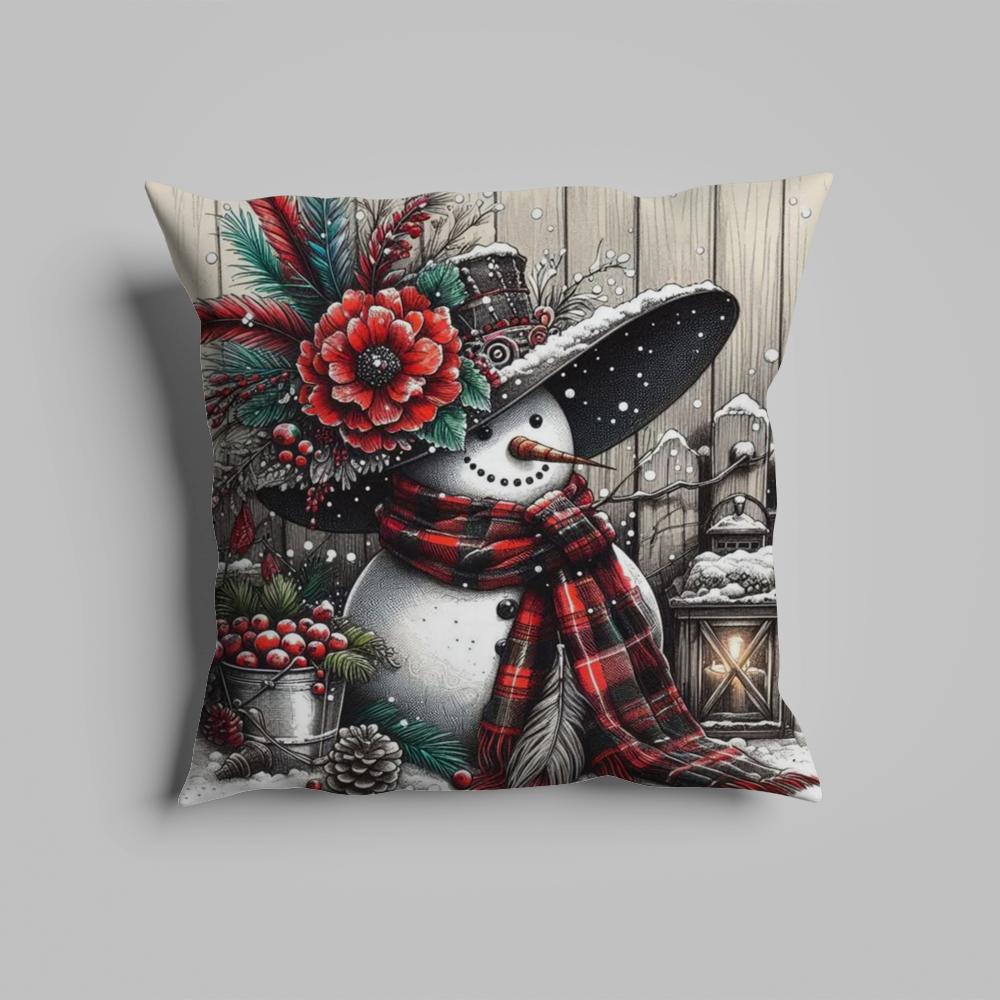 Pillow Case Luxurious Home Office, Sofa Decorative Multi Sized Car Seat Cushions, Pillowcases Retro Snowman Cute