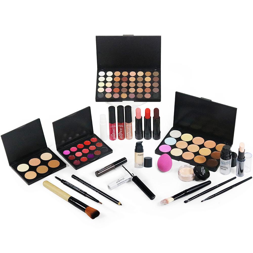 Popfeel All in One Professionele Make-up Set Kerstcadeaubox Volledige Collectie Cosmetische Set Oogschaduwpalet Lippenstift Foundation Kwasten voor Vrouwen