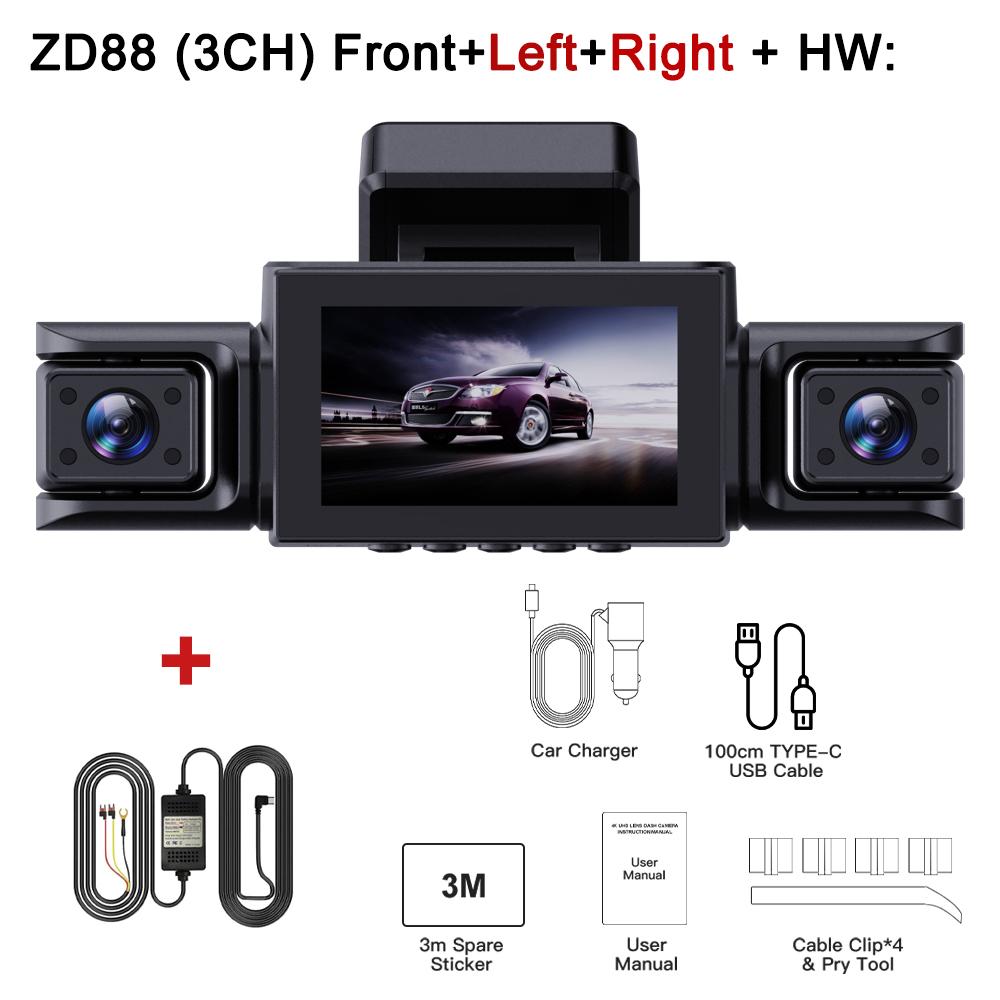 BEPOCAM Dash Cam 4K 4 Channel Front and Rear Inside 360° Car Camera for Cars Built-in WiFi GPS WDR Night Vision 24H Parking Mode