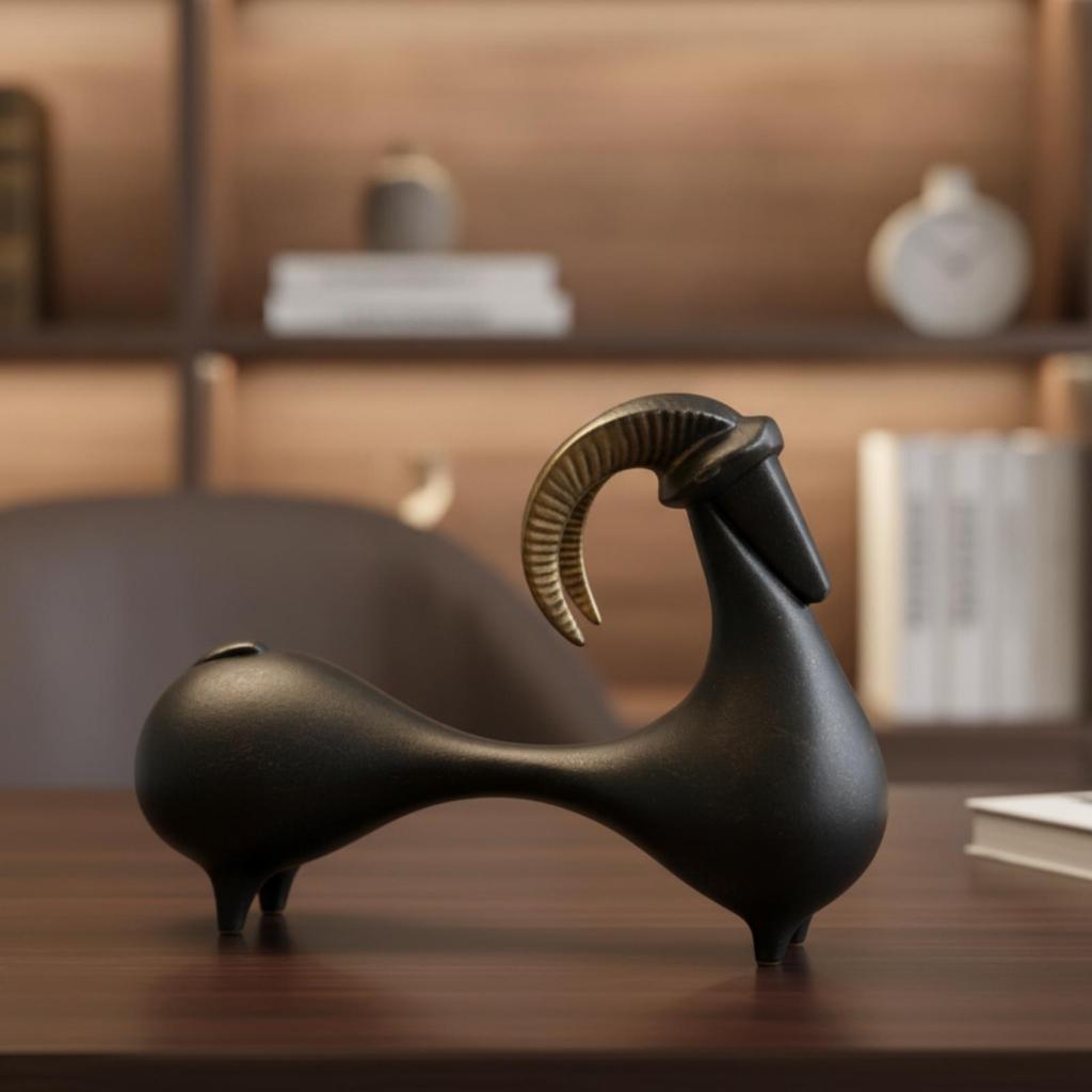 Goat Figurine Modern Sculpture Minimalist for Entryway, Art Collectors