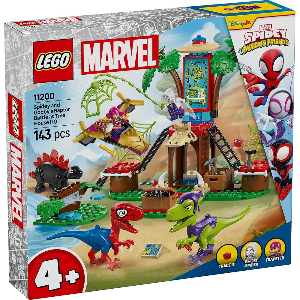 LEGO Marvel Spidey and His Amazing Friends Spidey and Goby Treehouse Adventure Toy Building Set for Kids 4-6 Years 11200