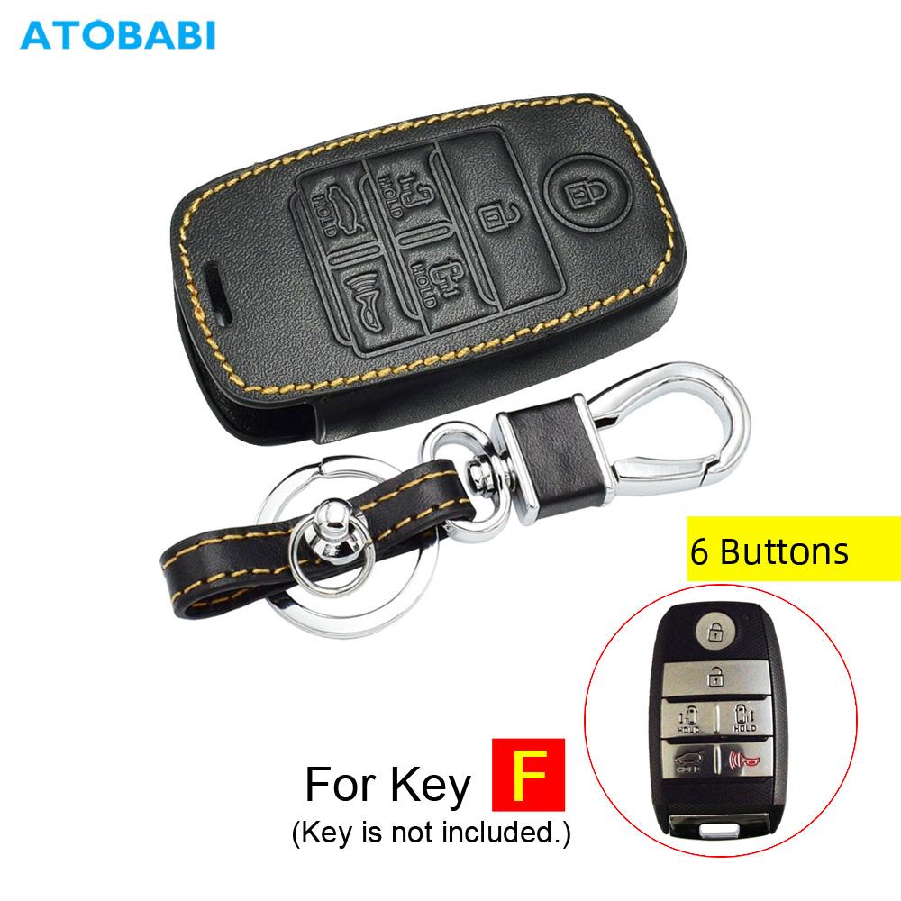 Leather Car Key Case Remote Key Cover For Kia Rio Sorento Optima Forte Niro Soul Sedona Sportage Ceed K3 Cerato Seltos Accessory