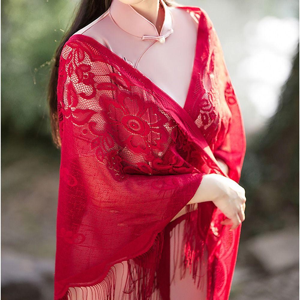 Hollow Women Shawl Multicolored Tulle Shawl Cloak Fashion Scarf  Women