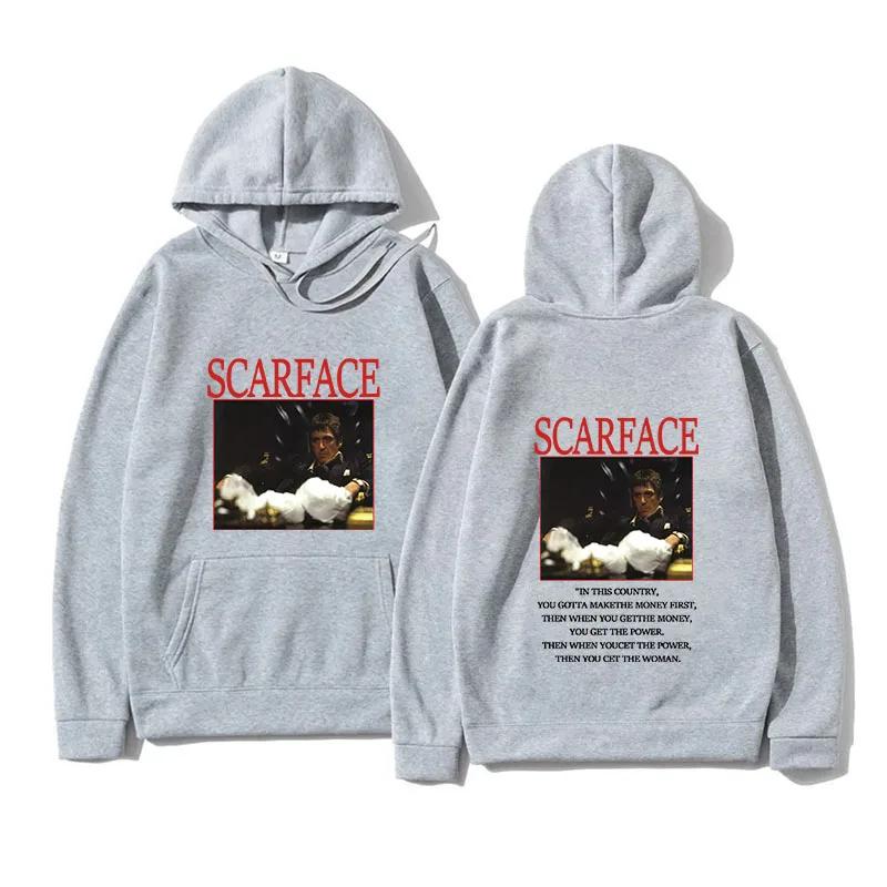 Jaren 90 Klassieke Film Scarface Tony Montana Heren Hoodie Heren Dames Hip Hop Vintage Lange Mouw Sweatshirt Losse Pullover Streetwear