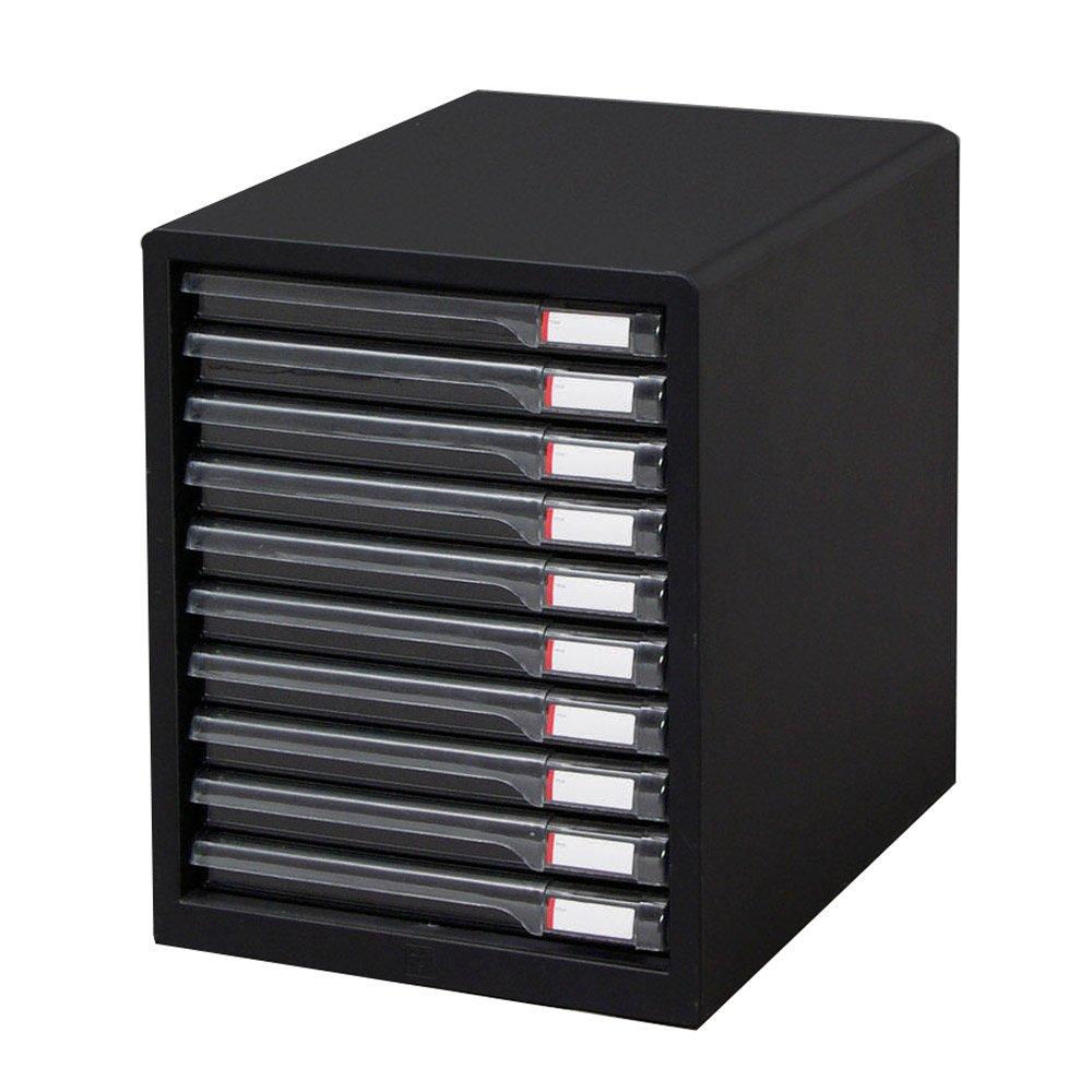 

IRIS OHYAMA Letter Case, A4, 10-Drawer, Shallow, with Rubber Feet for Non-Slip Design, Includes Index Stickers, Drawer, Office Storage, Desk,