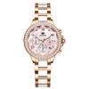 Women's Watch Quartz Japanese Movement Multifunction 60-Minute Chronograph 12-Hour Subdial Date Luminous 30m Waterproof Stainless Steel Ceramic