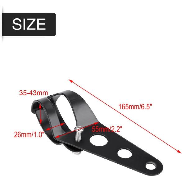 KIMISS Fork Headlight Mounting Bracket, 35-43mm Motorcycle Headlight Mount Bracket Fork Tube Clamp Kit Black for Chopper Cafe Racer