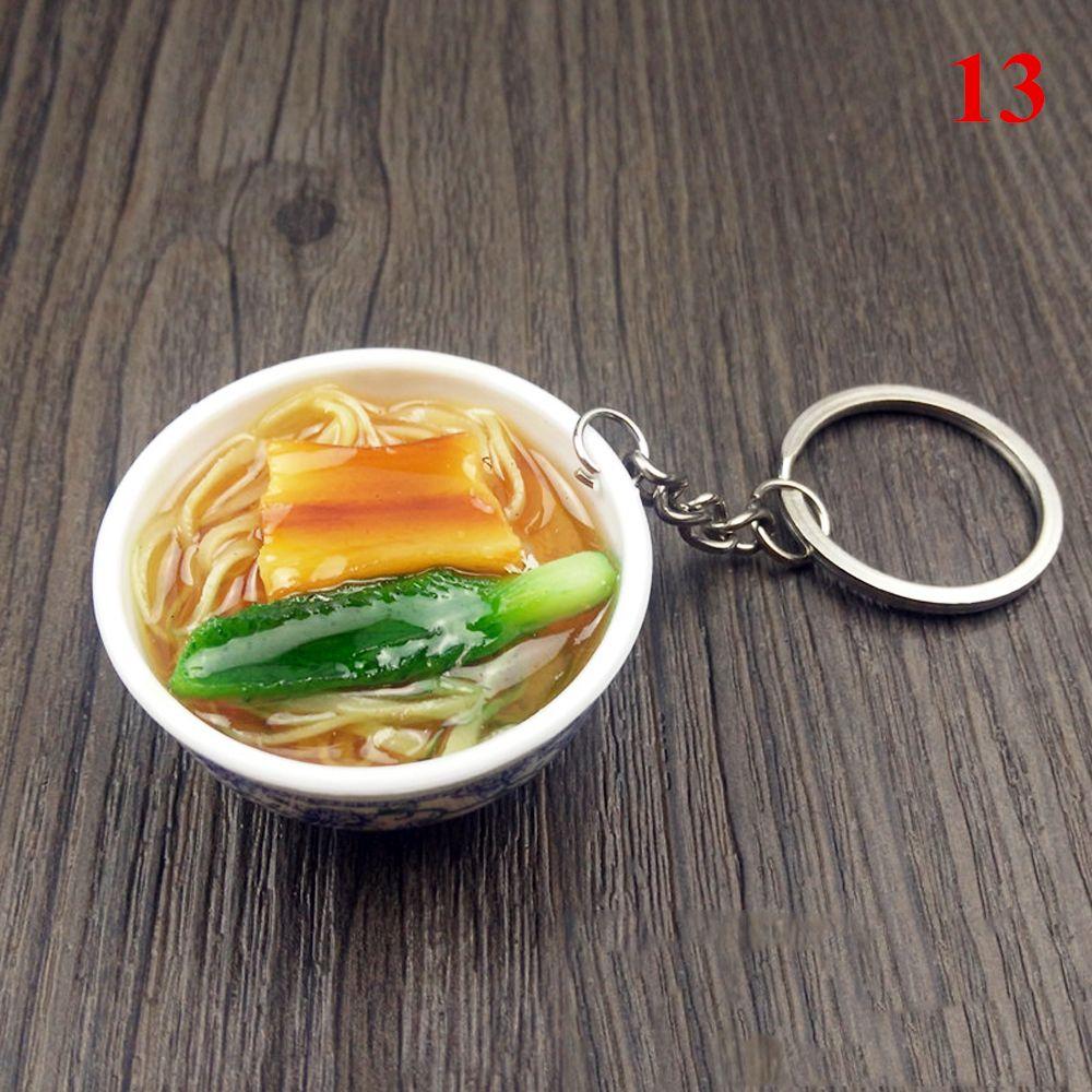 Buckle Mini Bowl Food Keychain Key Ring Simulation Chinese Food