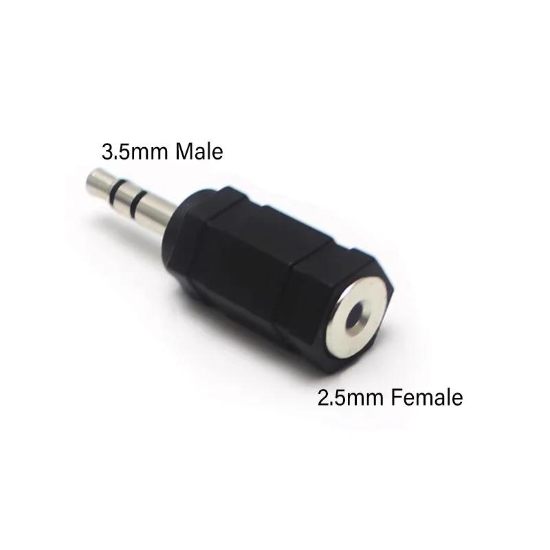 

5Pcs Stereo 2.5mm 3.5mm Male Plug to 2.5 3.5 Female Jack Socket Converter Connector for Audio Video Adapter 5PCS