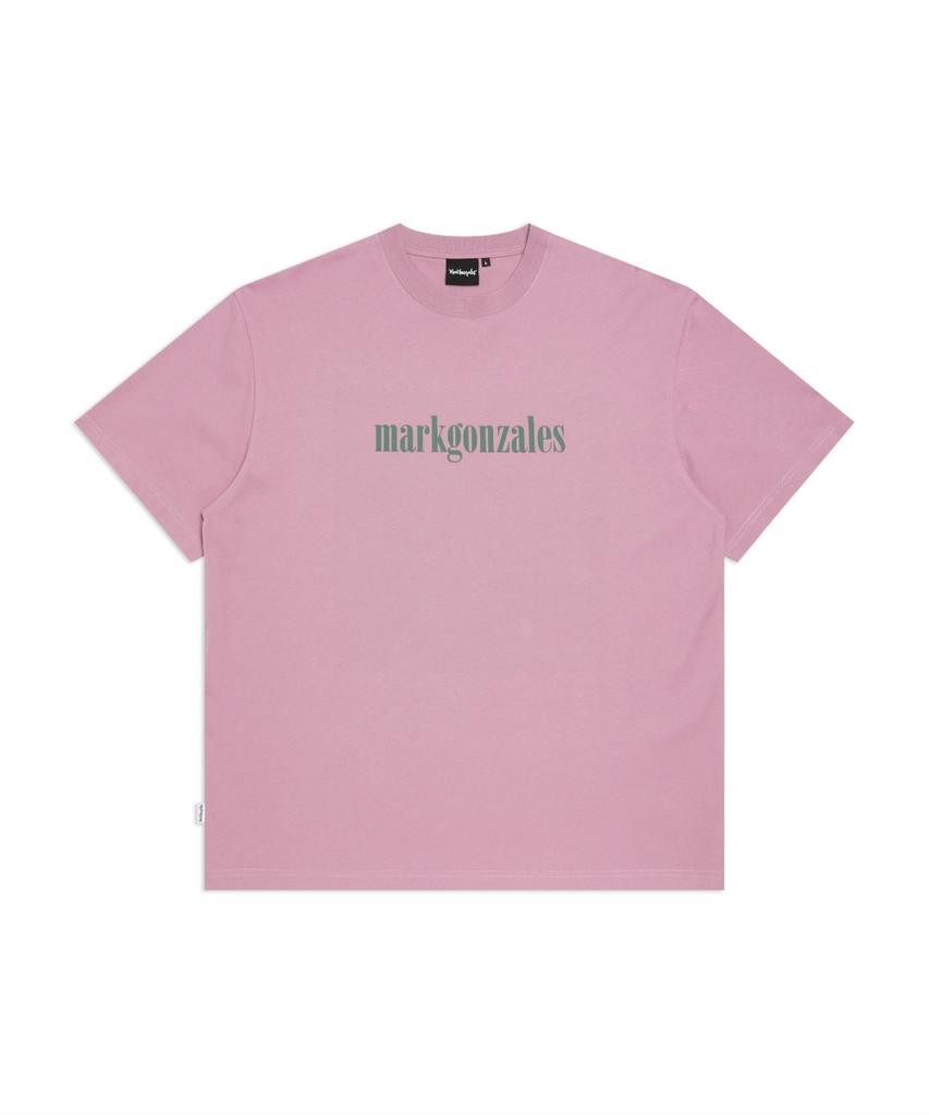 MARK GONZALES Serif Mg Logo Short Sleeve T-Shirt - Indi Pink