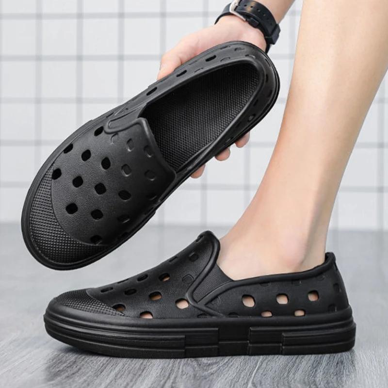 Fashion Height Men's Sandal Hole Shoes Beach Color Outdoor Luxury H New Design 2025 Fashion High Quality on Offer Big Size Buy Male Shoe