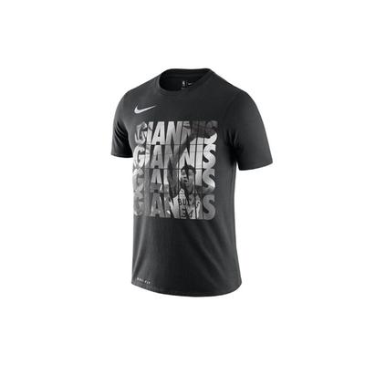 Giannis Antetokounmpo Basketball Sports T-shirt à Manches Courtes Séchage Rapide Homme Hauts Noir BV8521-011