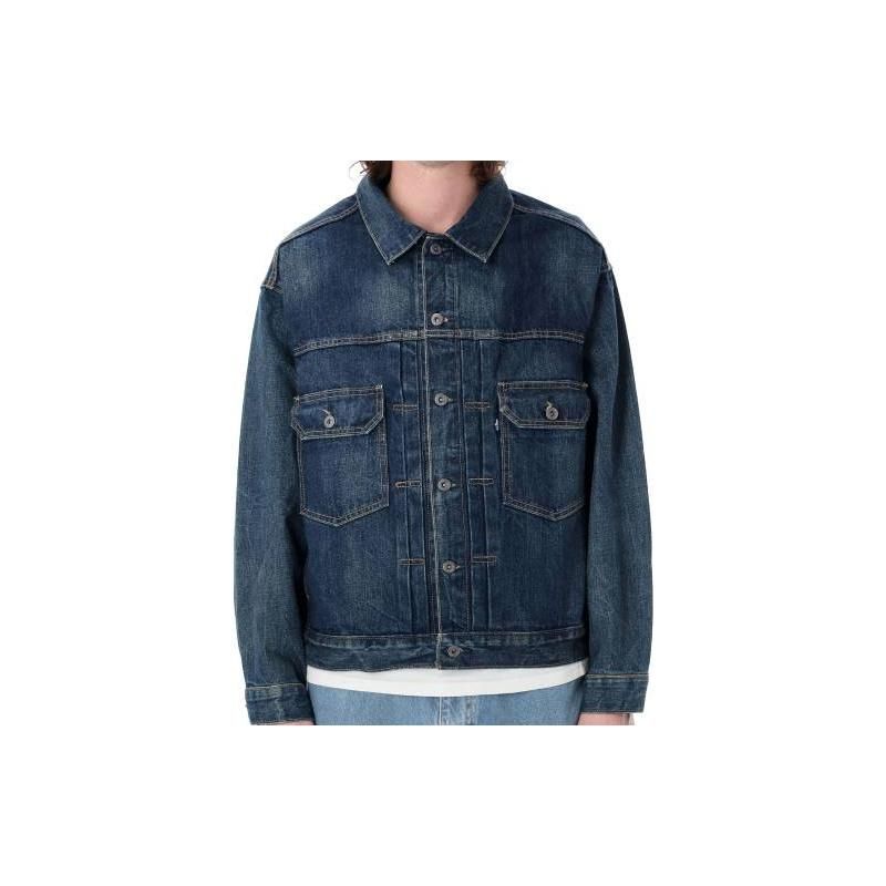 Levis Solid Color Washable Button-Down Long Sleeve Denim Jacket Men jackets Blue 21261-0027