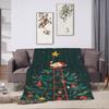 Flannel Blanket Christmas Theme Christmas Tree And Santa Claus Printed Blanket Gift Couch Bed Sofa Car Travelling Blanket