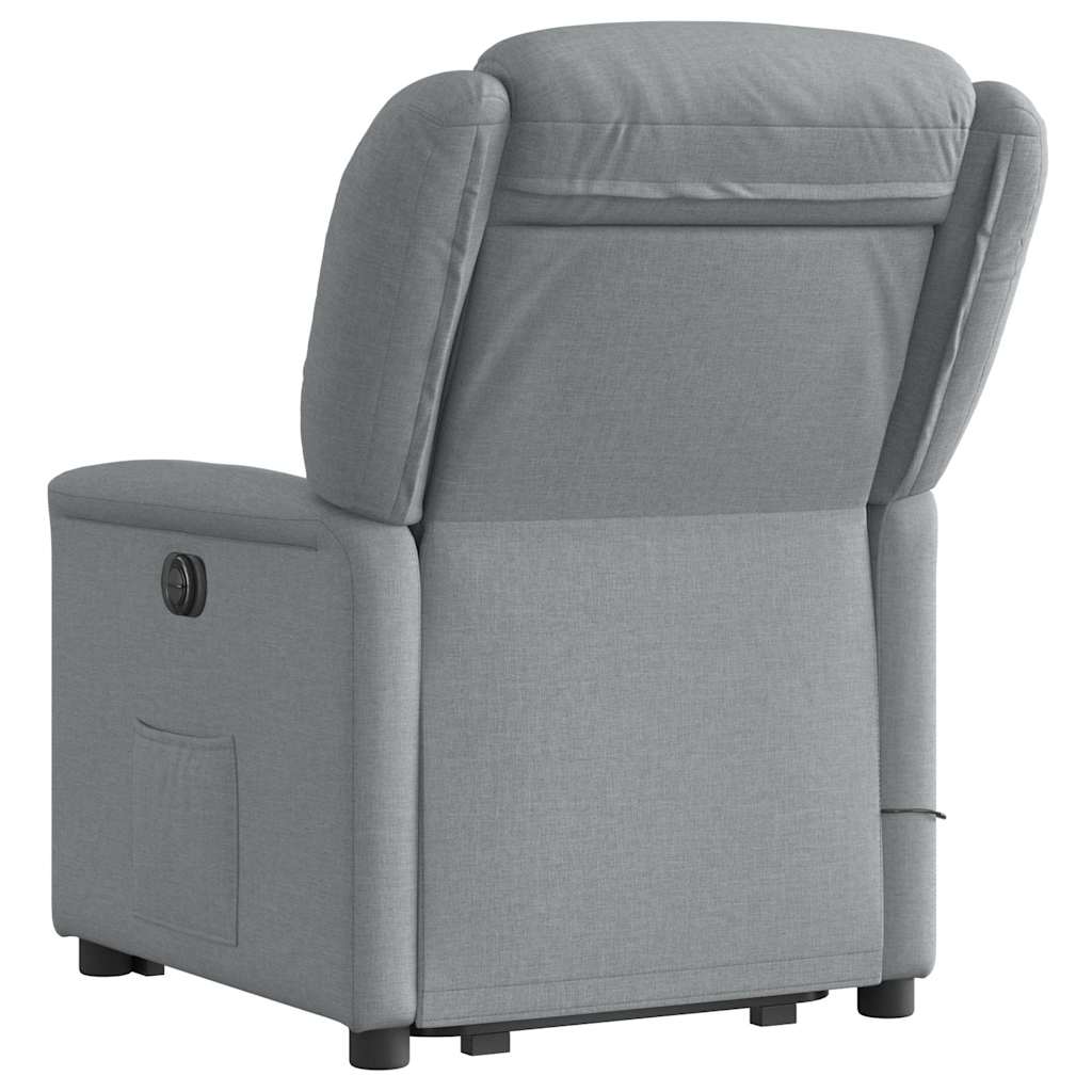 Electric Massage Chair with Rising Function Light Grey Fabric